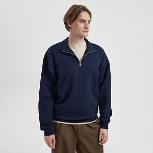 Толстовка на молнии унисекс Флоу (Flow), темно-синяя, размер 3XL/4XL