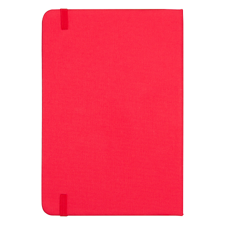 Блокнот А5 Hobard, в твердой тканевой обложке c резинкой в линейку, красный