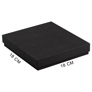 Коробка подарочная, размер 18*18*2 см, Solution Superior Linen, черная, бежевый ложемент под индивидуальную вырубку