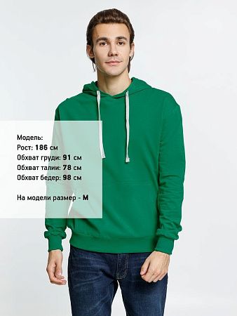 Толстовка с капюшоном Kirenga, зеленая, размер 4XL