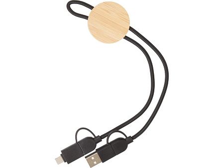 Универсальный зарядный кабель из переработанных ПЭТ и ТПЕ «Acalypha», быстрая зарядка 25 Вт