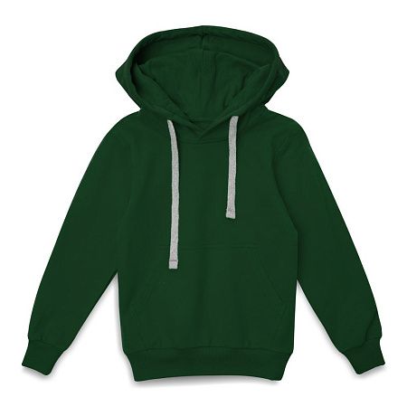 Толстовка с капюшоном детская Kirenga Kids, темно-зеленая, размер 12 лет (142-152 см)