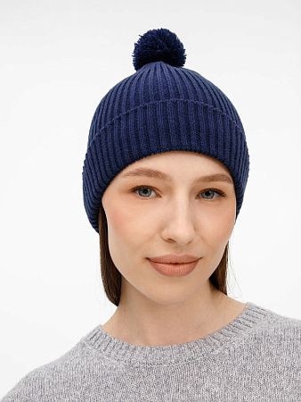 Шапка Catch Match с помпоном, темно-синяя