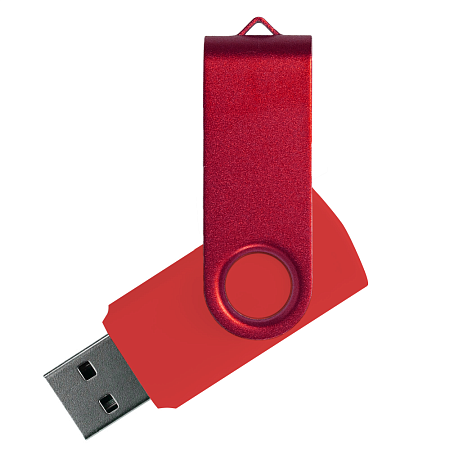 Флеш накопитель USB 2.0 Twister Сolor Mix 16GB, пластик Софт Тач/металл, красный/красный