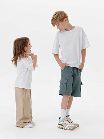 Футболка детская оверсайз Teezer, белая, размер 6 лет (110-116 см)