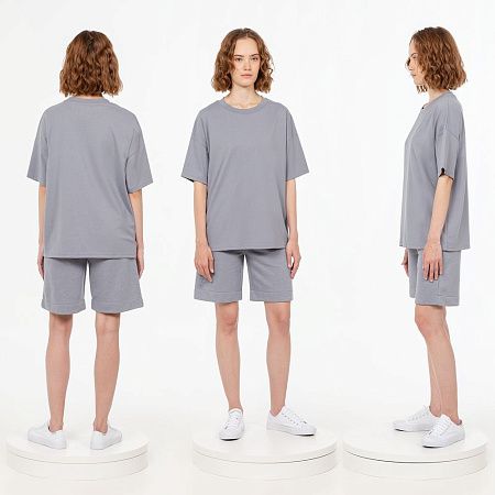 Футболка унисекс оверсайз T3, серая, размер XL/2XL