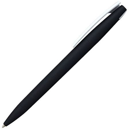 Ручка шариковая, пластиковая, софт тач, черная/белая, Zorro Color Mix