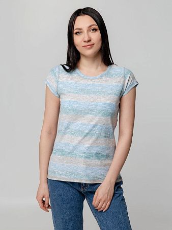 Футболка женская Rayet Lady двусторонняя, голубая с зеленым, размер M