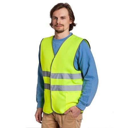 Сигнальный жилет СО-1 ТР, желтый флуоресцентный, размер M