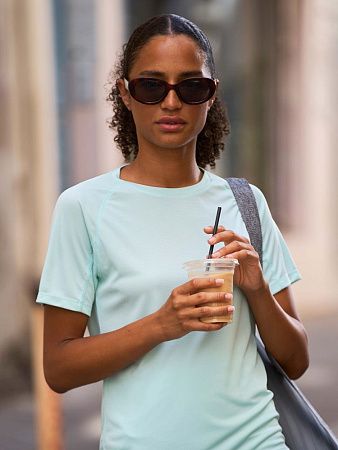 Футболка спортивная женская Vortex Women, темно-синяя с ярко-синим, размер XS