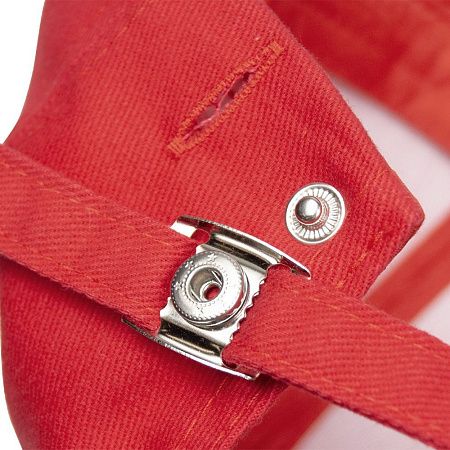 Кепка 6-панельная Oxford 300, c белым сендвичем, красная