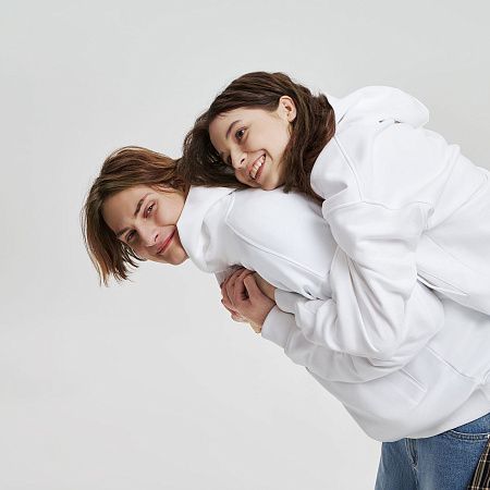 Худи оверсайз унисекс Фьюжн (Fusion), белый, размер M/L