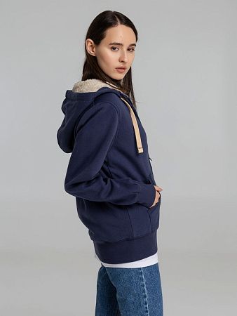 Толстовка унисекс на молнии Sherpa 280, темно-синяя, размер XXS