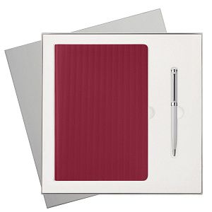 Подарочный набор Rain, бургунди (ежедневник, ручка)