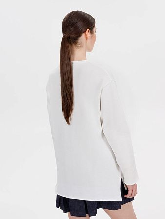 Лонгслив унисекс Siluetti Fuori, молочно-белый, размер S/M