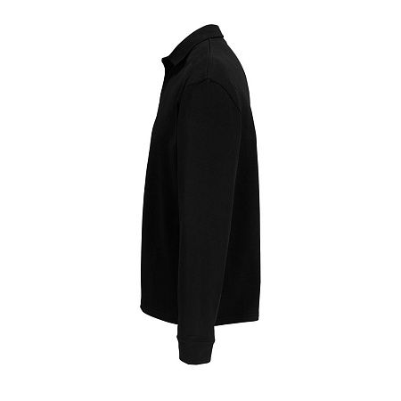 Рубашка поло оверсайз с длинным рукавом Heritage, черная, размер XS