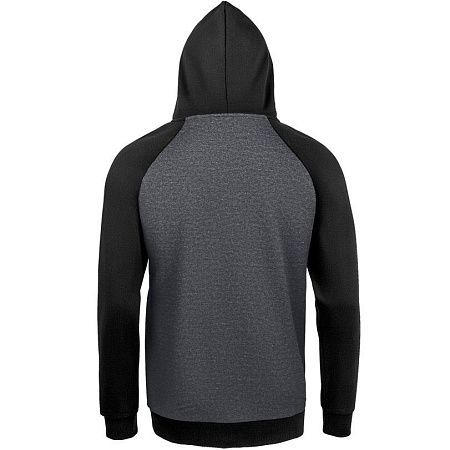 Толстовка унисекс Seattle, темный меланж с черным, размер L