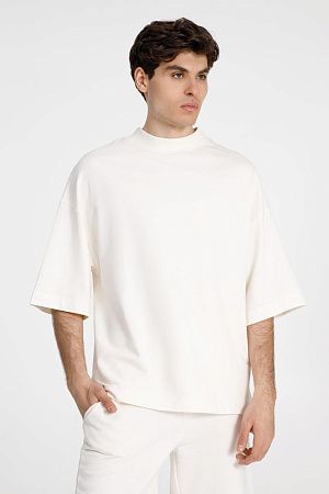 Футболка оверсайз унисекс T9, молочно-белая, размер XS/S