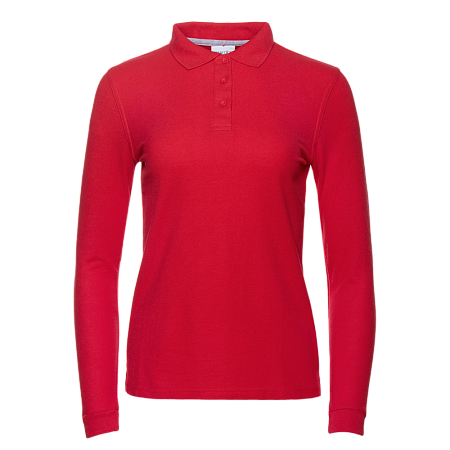 Рубашка поло женская STAN длинный рукав хлопок/полиэстер 185, 04SW, Красный,  (14)  (52/XXL)