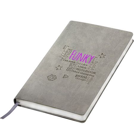 Бизнес-блокнот FUNKY А5, с цветным  форзацем, мягкая обложка,  в линейку