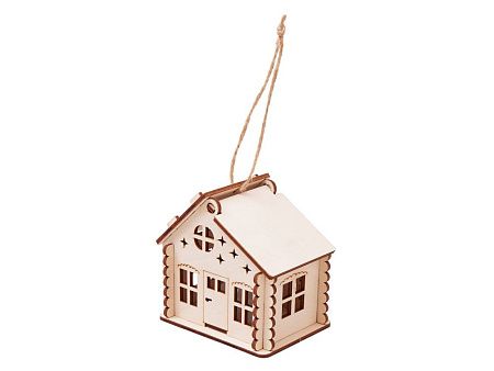 Деревянная подвеска на елку с подсветкой «Lumihut»