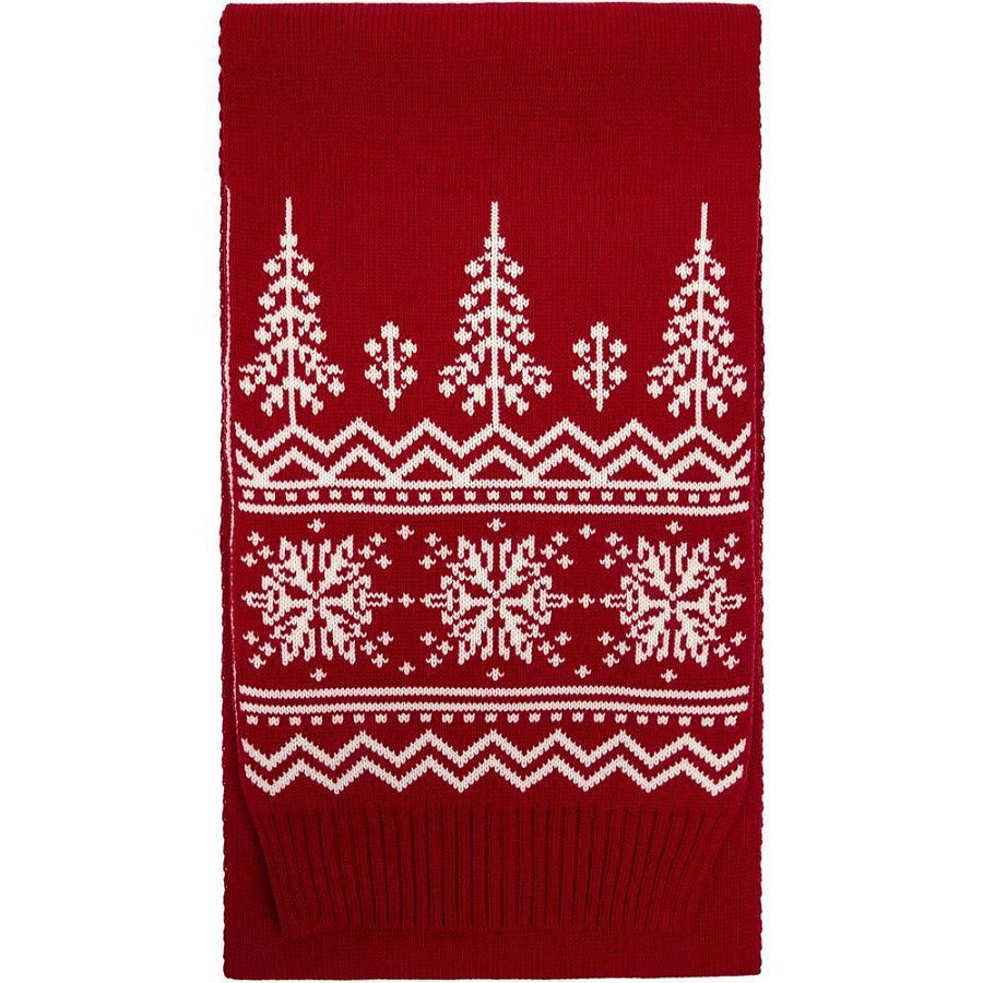 Шарф Elnik, красный с молочно-белым