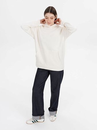 Худи оверсайз унисекс Snuggie, молочно-белое, размер XS/S