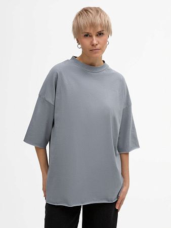 Футболка унисекс оверсайз T1, серая, размер XS/S