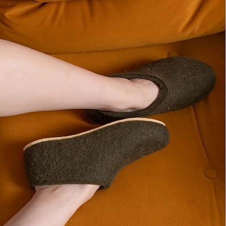 Домашние валенки Cant, зеленые (олива), размер 43