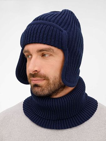 Шапка-ушанка Catch Match, темно-синяя
