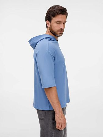 Футболка оверсайз унисекс с капюшоном Neofit, синяя, размер M/L
