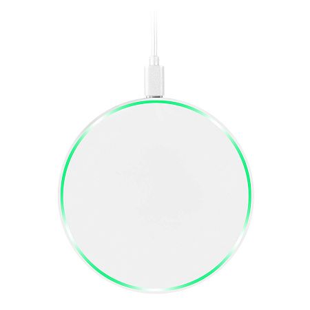 Беспроводное зарядное устройство с подсветкой 15W Аурис (Auris), белое