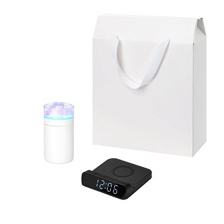 Подарочный набор Кристалл, Ригель (Crystal, Rigel), черный (увлажнитель воздуха, зарядное устройство)