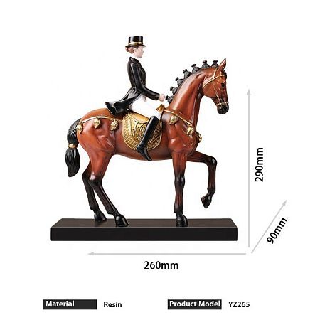 Статуэтка &amp;quot;Наездница и лошадь&amp;quot;, цвет коричневый