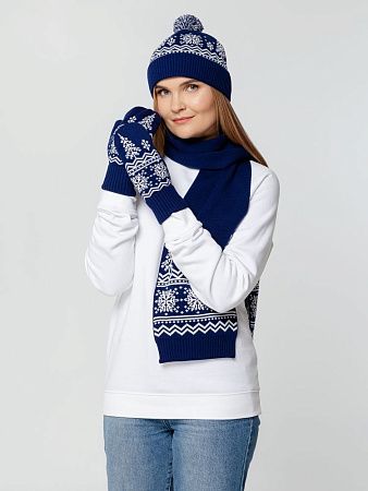 Шапка Elnik, синяя с молочно-белым