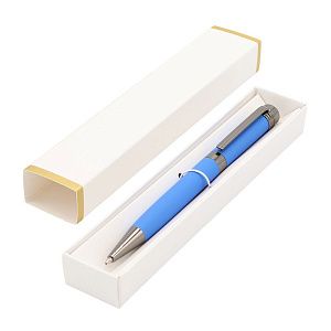Ручка Senator в коробке Cradle белой с позолотой, синяя