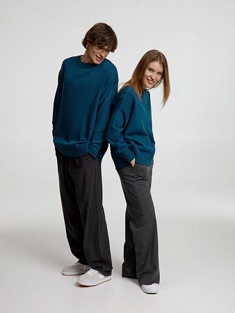 Джемпер оверсайз унисекс Stated в сумке, синий (морская волна), размер S/M