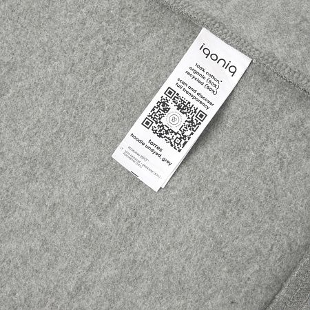 Худи Iqoniq Torres из переработанного неокрашенного хлопка, унисекс, 340 г/м²