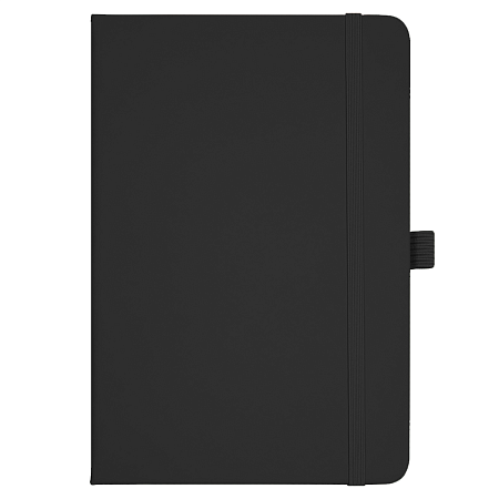 Блокнот Forest  Alfa Polo  Soft А5, недатированный, в твердой обложке, с черной резинкой и петлей для ручки, черный