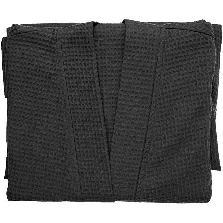 Халат вафельный Kimono, черный, размер M/L