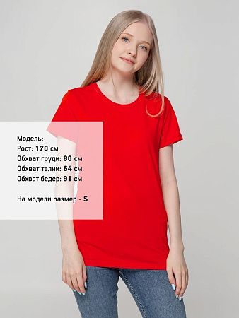 Футболка женская T-bolka Lady, красная, размер L