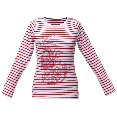 Футболка женская Grand Granat, белая с красным, размер XS