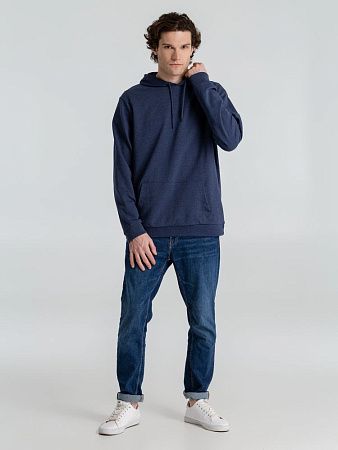 Толстовка с капюшоном унисекс Hoodie, синий меланж, размер 3XL