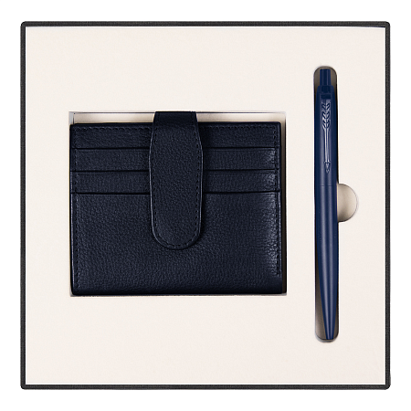 Набор подарочный Solution Superior Duo (ручка, футляр для кредитных карт), синий