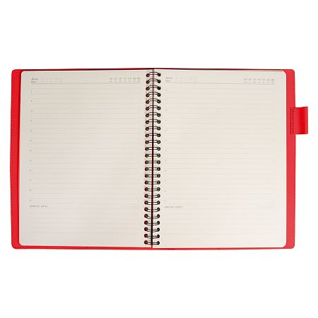 Ежедневник Flexy Verde Sivilia B5 на пружине, серо-красный, недатированный, в гибкой обложке