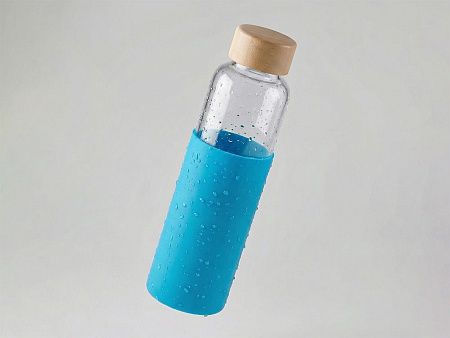 Стеклянная бутылка для воды в силиконовом чехле «Refine»