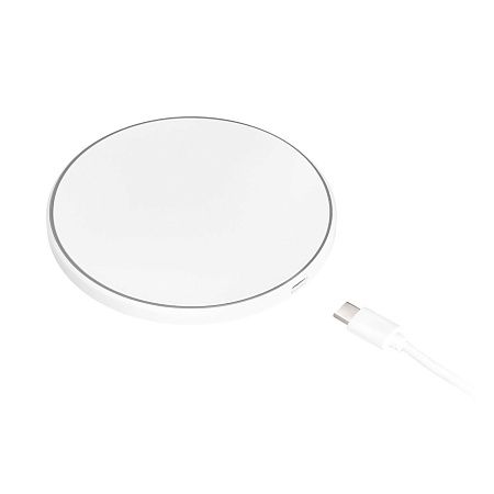 Беспроводное зарядное устройство с подсветкой 15W Аурис (Auris), белое