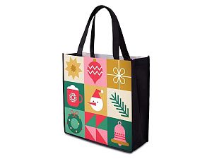 Сумка для шопинга с донной складкой и ручкой из нетканого PET материала