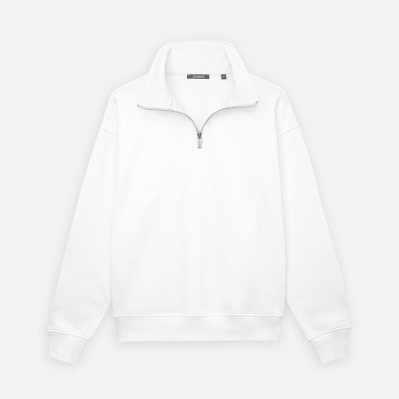 Толстовка на молнии унисекс Флоу (Flow), белая, размер 5XL/6XL