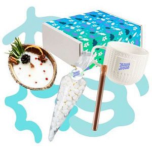 Подарочный набор «Баунти»: свеча, кружка, маршмеллоу, горячий шоколад